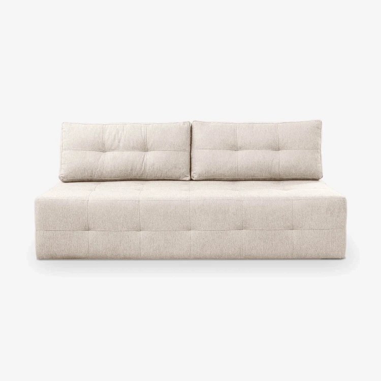 Sofa rozkładana NOVA kremowa - tkanina funkcja spania 142x197 cm