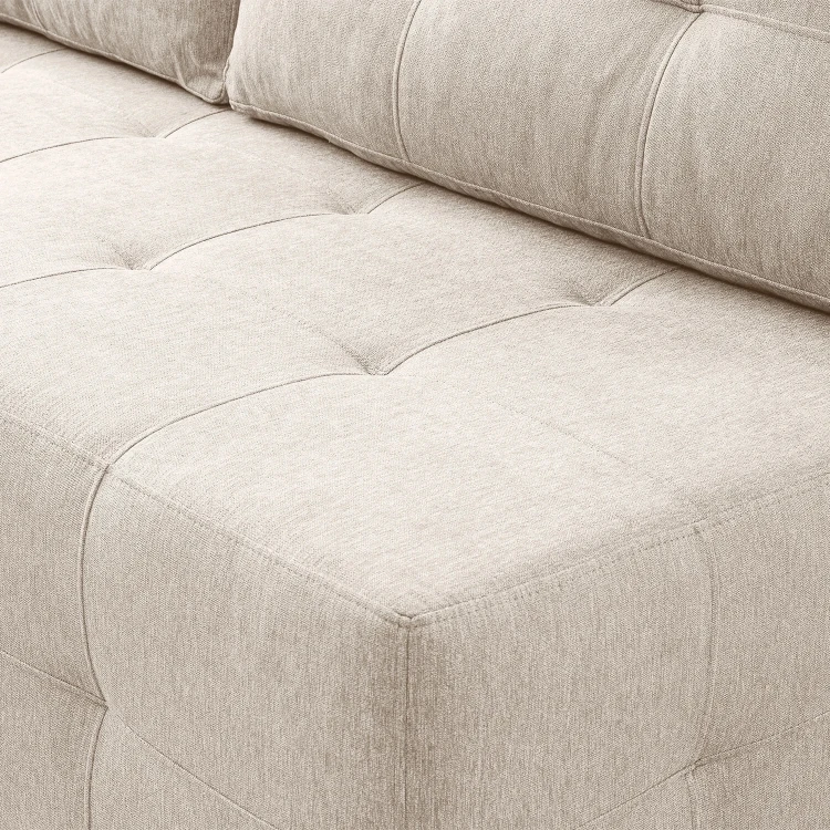Sofa rozkładana NOVA kremowa - tkanina funkcja spania 142x197 cm