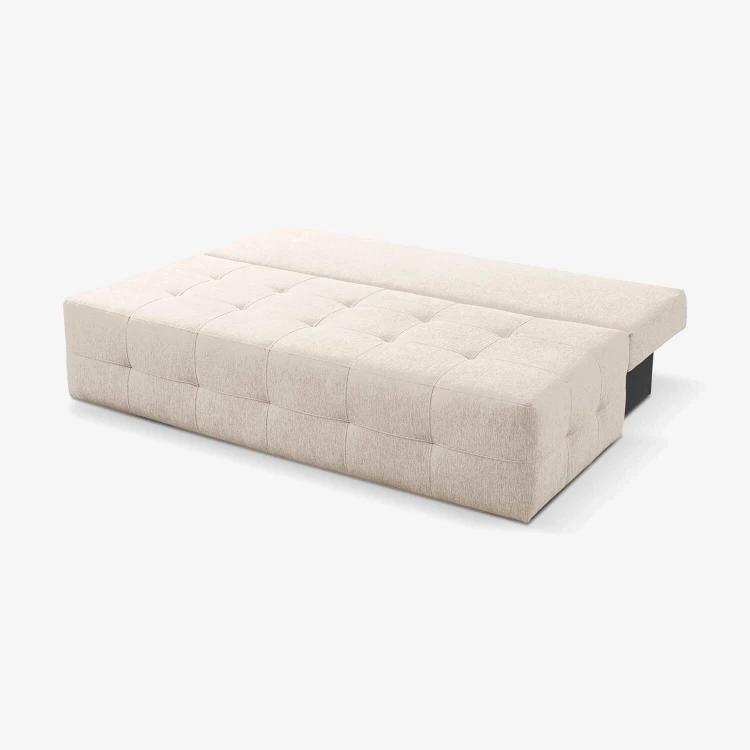 Sofa rozkładana NOVA kremowa - tkanina funkcja spania 142x197 cm