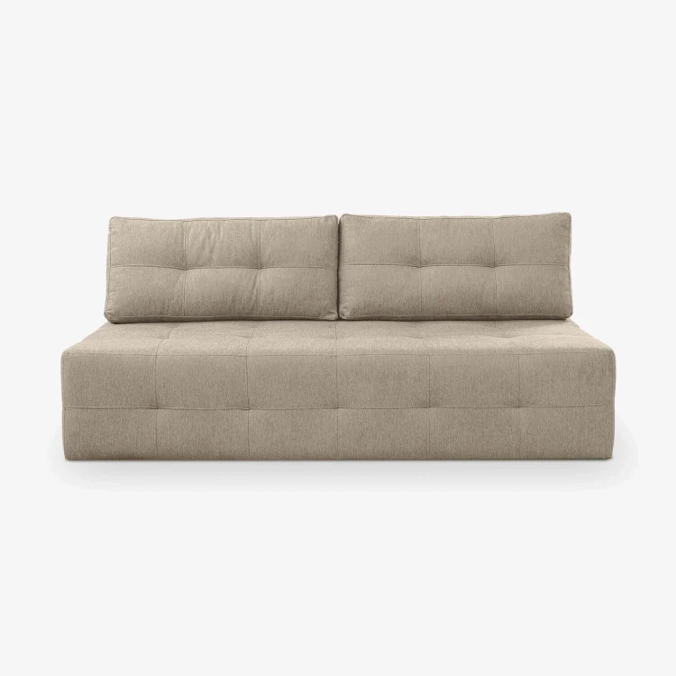 Sofa rozkładana NOVA beżowa- tkanina funkcja spania 142x197 cm
