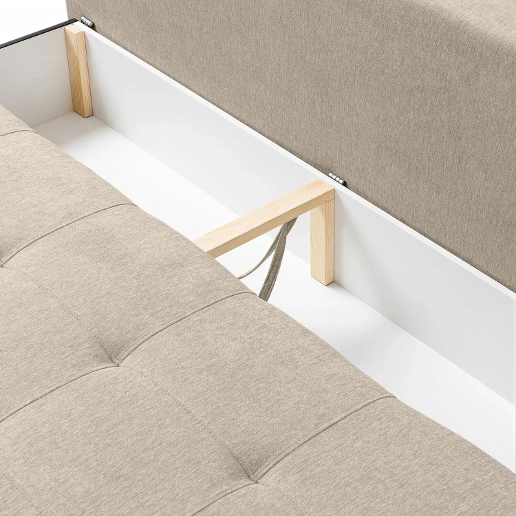 Sofa rozkładana NOVA beżowa- tkanina funkcja spania 142x197 cm