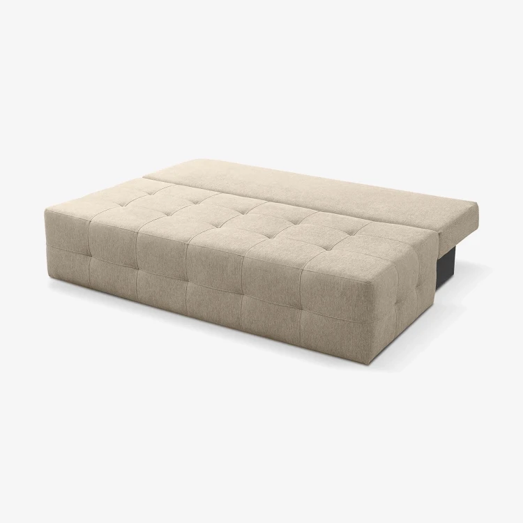 Sofa rozkładana NOVA beżowa- tkanina funkcja spania 142x197 cm