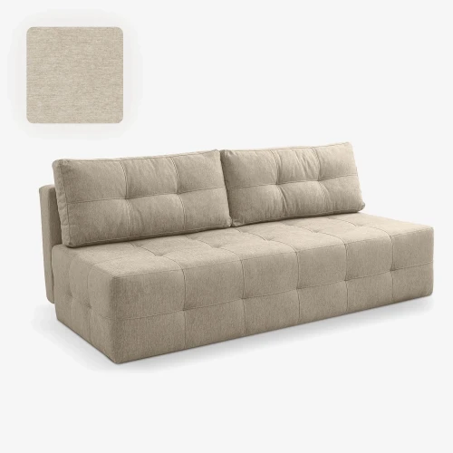 Sofa rozkładana NOVA beżowa- tkanina funkcja spania 142x197 cm