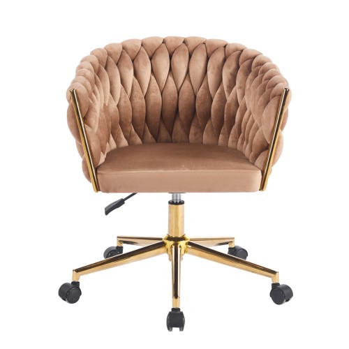 Krzesło obrotowe Ruiz velvet Riviera 24 Cappuccino/złote