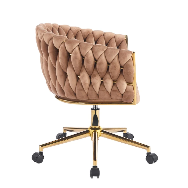 Krzesło obrotowe Ruiz velvet Riviera 24 Cappuccino/złote