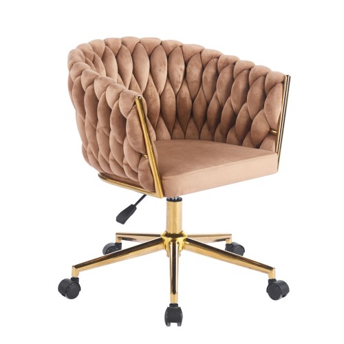 Krzesło obrotowe Ruiz velvet Riviera 24 Cappuccino/złote