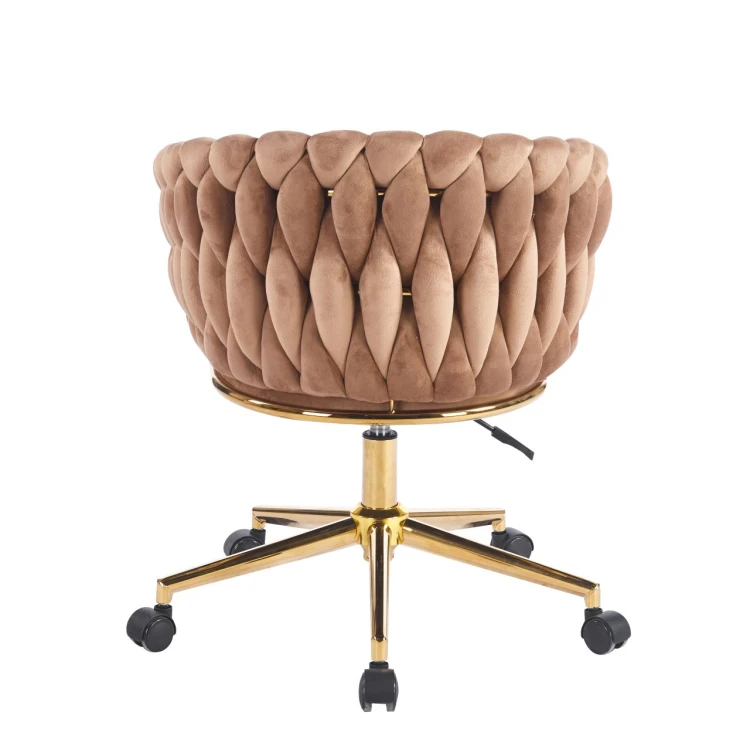 Krzesło obrotowe Ruiz velvet Riviera 24 Cappuccino/złote
