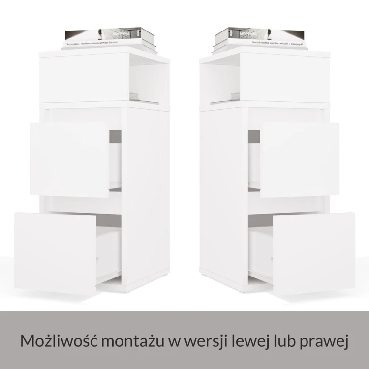 Szafka nocna TAVI 2 szuflady z półką Biała 27 cm