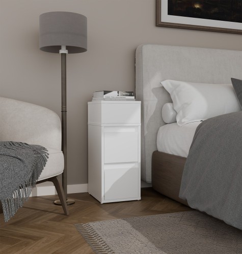 Szafka nocna TAVI 2 szuflady z półką Biała 27 cm