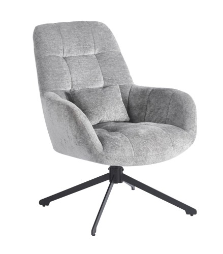 Fotel obrotowy MORIS z poduszką szary tkanina Perfect Harmony 82