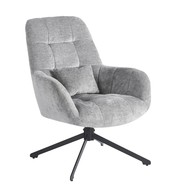 Fotel obrotowy MORIS z poduszką szary tkanina Perfect Harmony 82