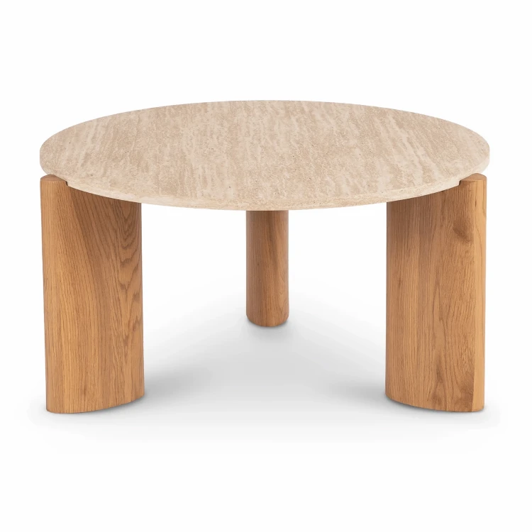 Stolik kawowy CIRUS 80 cm Trawertyn/Dąb