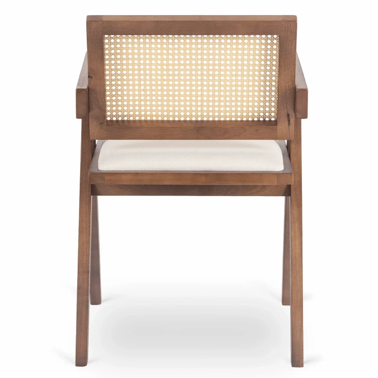 Krzesło drewniane Cortaro 2 Retro Brąz/ Beż Ażurowe