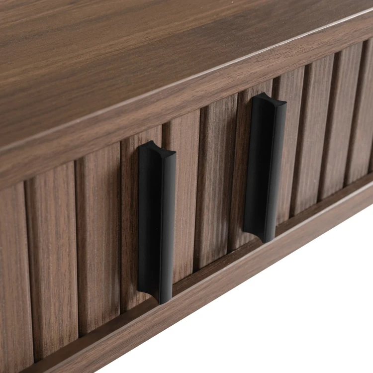 Toaletka biurko WOOD 120 cm Orzech - ryflowane fronty