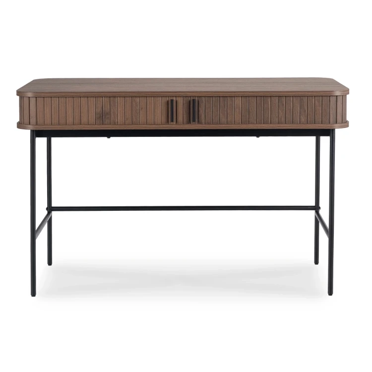 Toaletka biurko WOOD 120 cm Orzech - ryflowane fronty