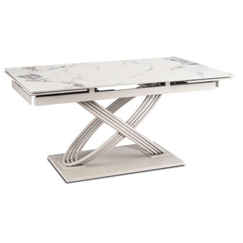 Stół do jadalni NIVO Ceramiczny Rozkładany 160-240 cm Biały Marmur/Kaszmir