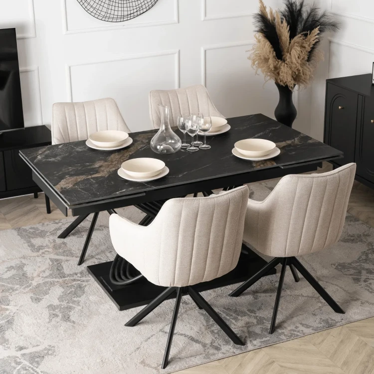 Stół do jadalni NIVO Ceramiczny Rozkładany 160-240 cm Czarny