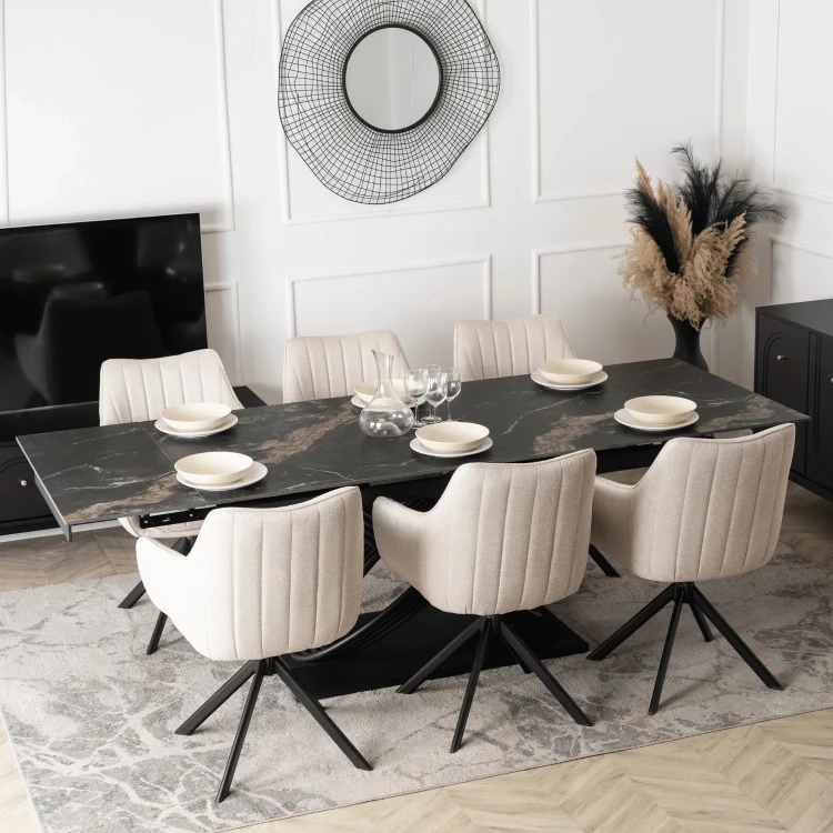 Stół do jadalni NIVO Ceramiczny Rozkładany 160-240 cm Czarny