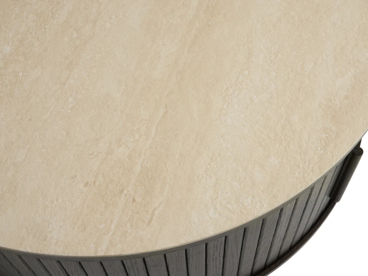Stolik kawowy NORTH dąb espresso/blat ceramiczny 85 cm