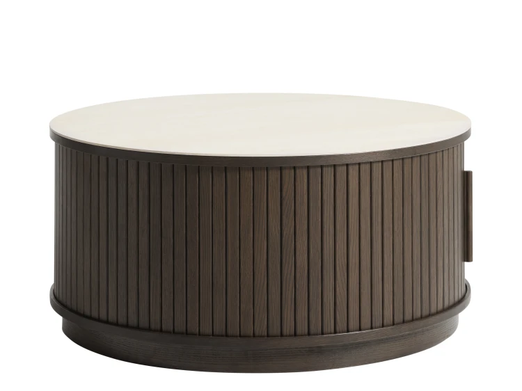 Stolik kawowy NORTH dąb espresso/blat ceramiczny 85 cm