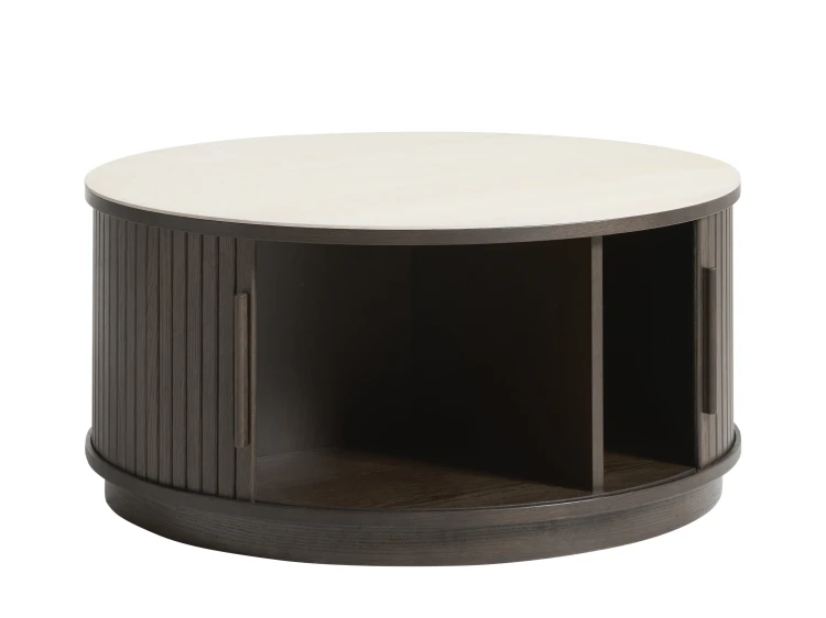 Stolik kawowy NORTH dąb espresso/blat ceramiczny 85 cm