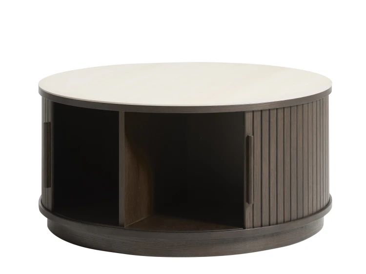 Stolik kawowy NORTH dąb espresso/blat ceramiczny 85 cm