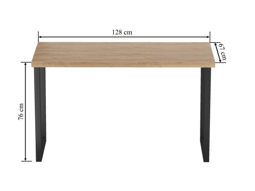 Stół do jadalni VORIN Dąb Złoty Craft/Czarny