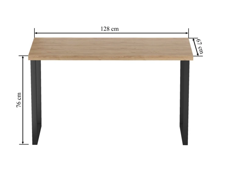 Stół do jadalni VORIN Dąb Złoty Craft/Czarny