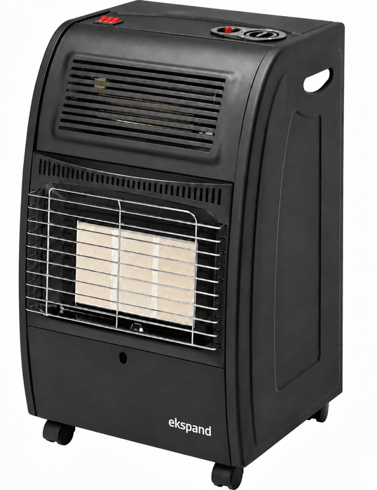 Piecyk gazowo-elektryczny 4200W + 1500W z turbowentylatorem, czarny – ogrzewacz na butlę gazową 11 kg