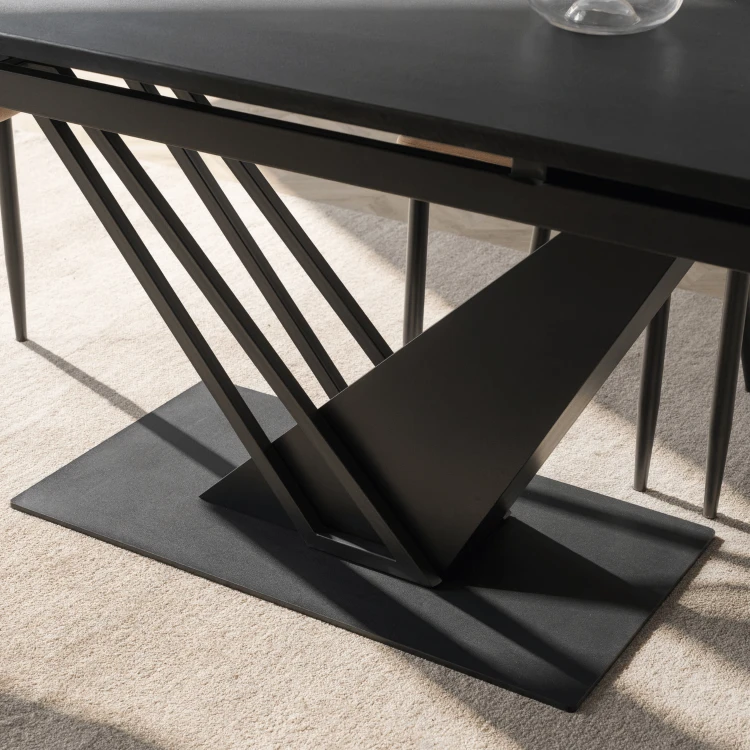 Stół do jadalni NEXO Ceramiczny Rozkładany 160-220 cm Biały Marmur/Kaszmir