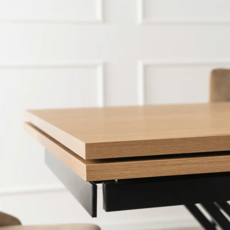Stół do jadalni NEXO Ceramiczny Rozkładany 160-220 cm Dąb/Czarny