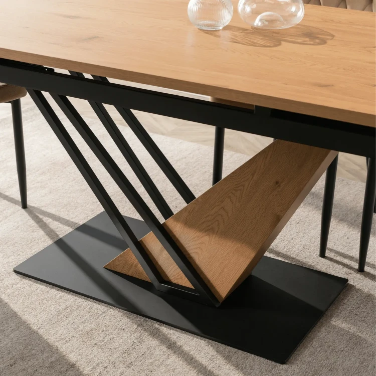 Stół do jadalni NEXO Ceramiczny Rozkładany 160-220 cm Dąb/Czarny