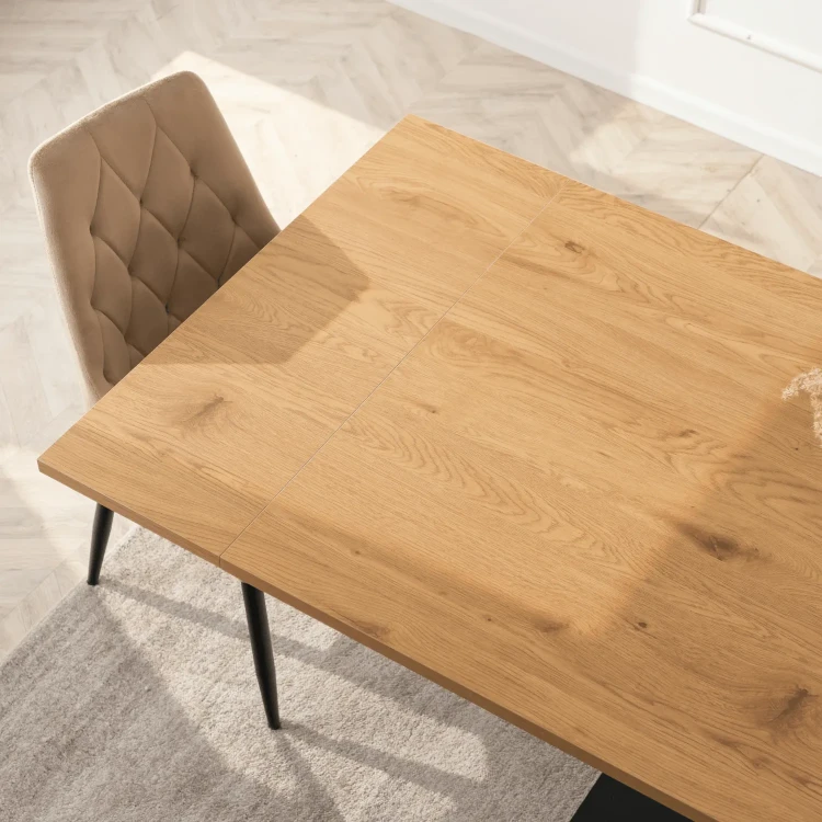 Stół do jadalni NEXO Ceramiczny Rozkładany 160-220 cm Dąb/Czarny