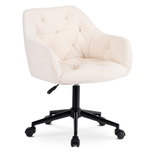 Fotel obrotowy Prestige Kremowy Boucle/ Czarna noga