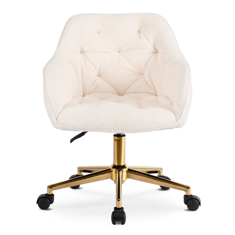 Fotel obrotowy Prestige Kremowy Boucle/ Złota Noga
