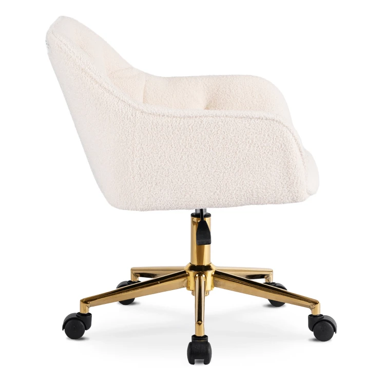 Fotel obrotowy Prestige Kremowy Boucle/ Złota Noga