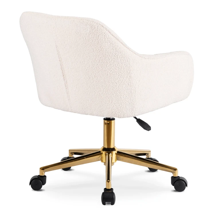 Fotel obrotowy Prestige Kremowy Boucle/ Złota Noga