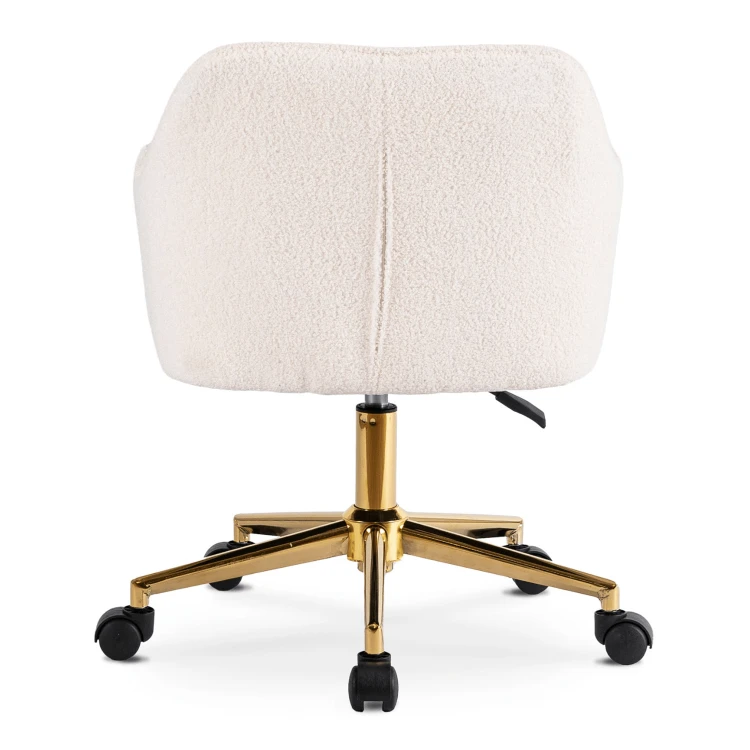 Fotel obrotowy Prestige Kremowy Boucle/ Złota Noga