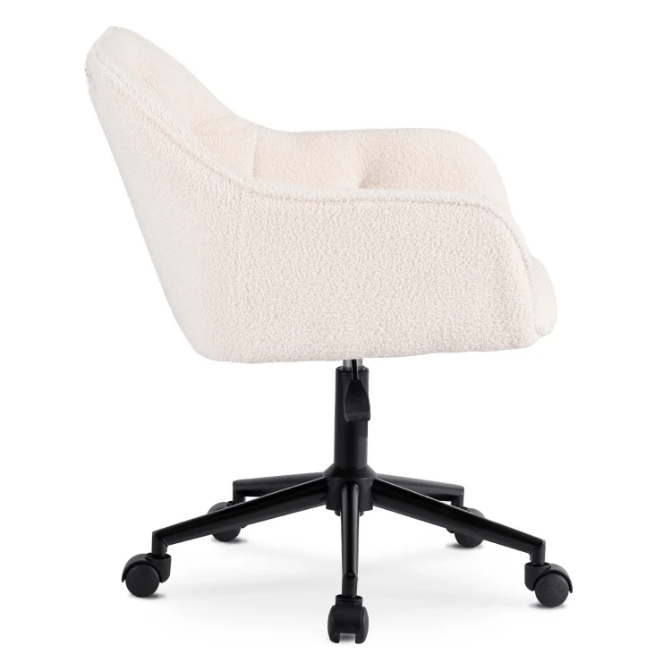 Fotel obrotowy Prestige Kremowy Boucle/ Czarna noga