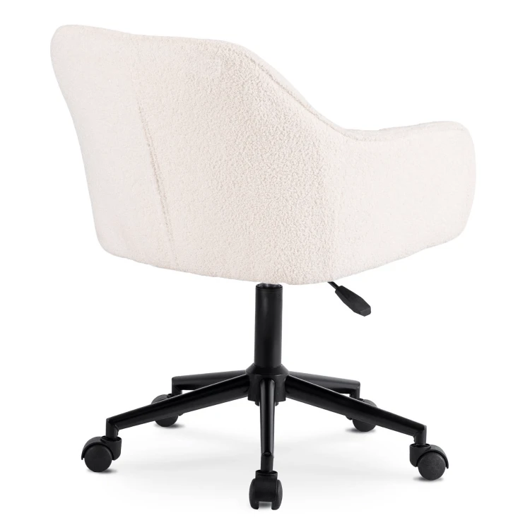 Fotel obrotowy Prestige Kremowy Boucle/ Czarna noga