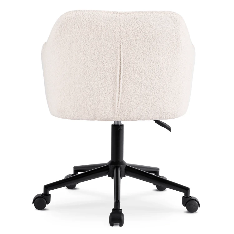 Fotel obrotowy Prestige Kremowy Boucle/ Czarna noga