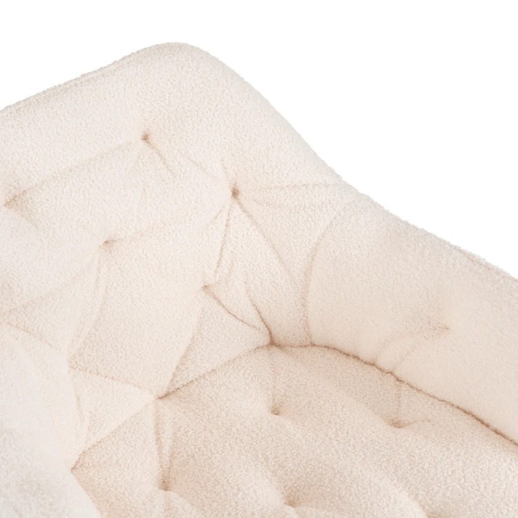 Fotel obrotowy Prestige Kremowy Boucle/ Czarna noga