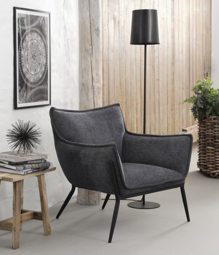 Fotel wypoczynkowy CARL ciemnoszary – nowoczesny komfort i elegancja